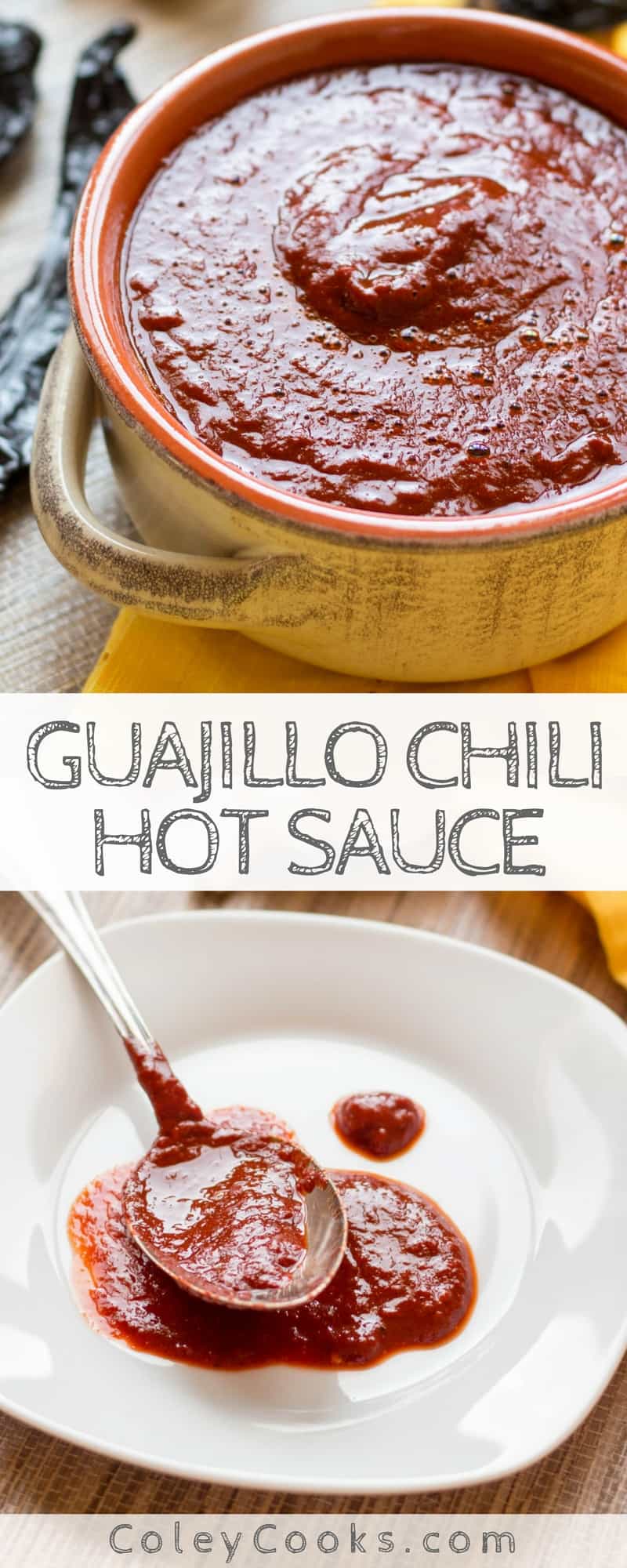 GUAJILLO CHILI HOT SAUCE | Easy Mexican dried chili hot sauce recipe perfect for enchilada sauce and tastes amazing on tacos! Great Cinco de Mayo recipe! Taco ideas. Mexican recipes. #vegan #glutenfree #paleo | ColeyCooks.com