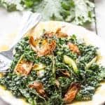 Fried Artichoke, Kale + Asparagus Salad with Pickled Celery + Creamy Parmesan Dressing