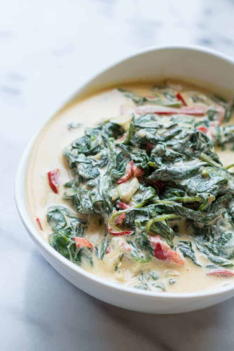 Lightened Up Creamed Spinach (Video!)