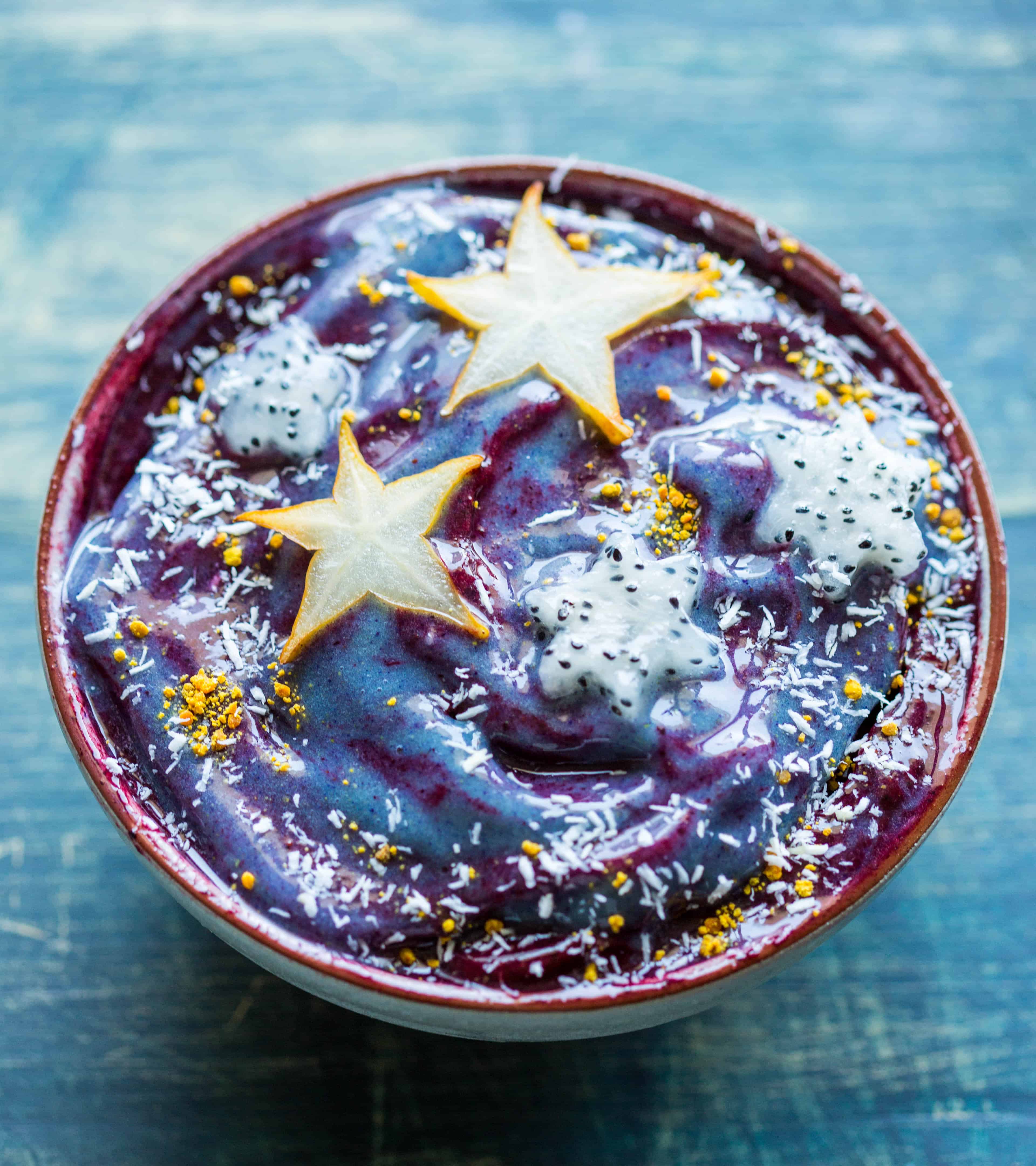 The Art of the Smoothie Bowl by Nicole Gaffney - Starry Night Galaxy Smoothie Bowl