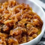 A perfectly caramelized bowl of onions.